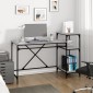 vidaXL Γραφείο με Ράφια Γκρι Sonoma 135x50x90 εκ. Επεξ. Ξύλο/Σίδηρος