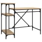 vidaXL Γραφείο με Ράφια Sonoma Δρυς 105x50x90 εκ. Επεξ. Ξύλο/Σίδηρος