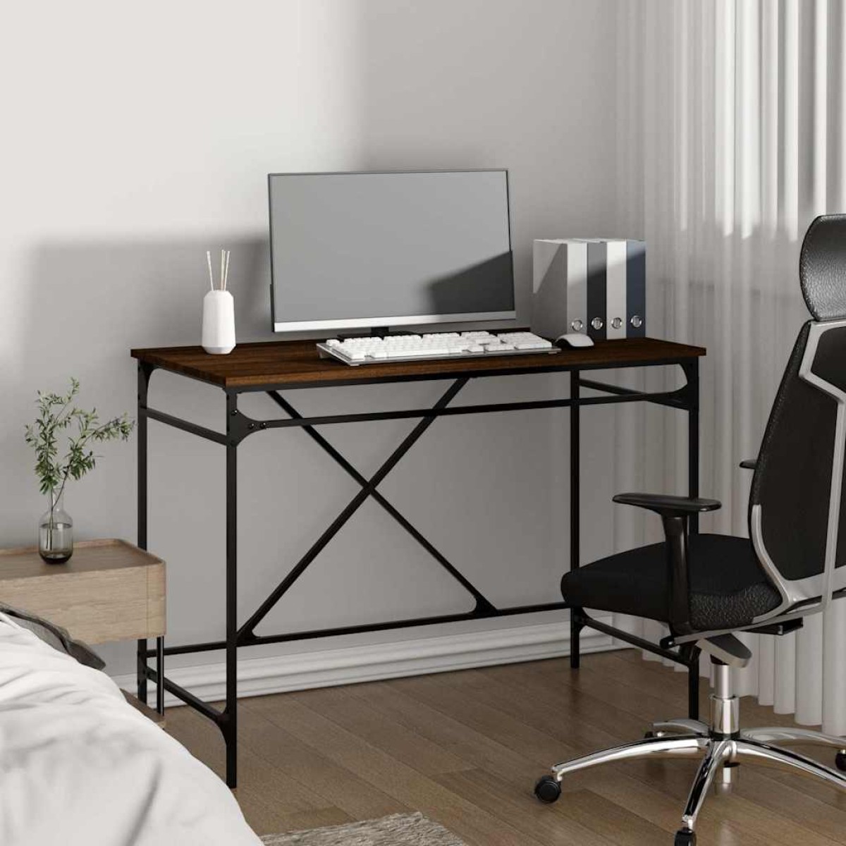 vidaXL Γραφείο Καφέ Δρυς 100 x 50 x 75 εκ. από Επεξεργασμένο Ξύλο