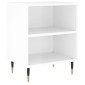 vidaXL Κομοδίνα 2 τεμ. Γυαλ. Λευκά 40x30x50 εκ. από Επεξεργασμένο Ξύλο