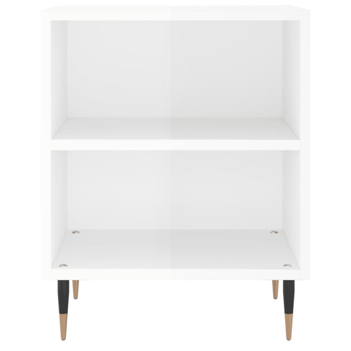 vidaXL Κομοδίνα 2 τεμ. Γυαλ. Λευκά 40x30x50 εκ. από Επεξεργασμένο Ξύλο