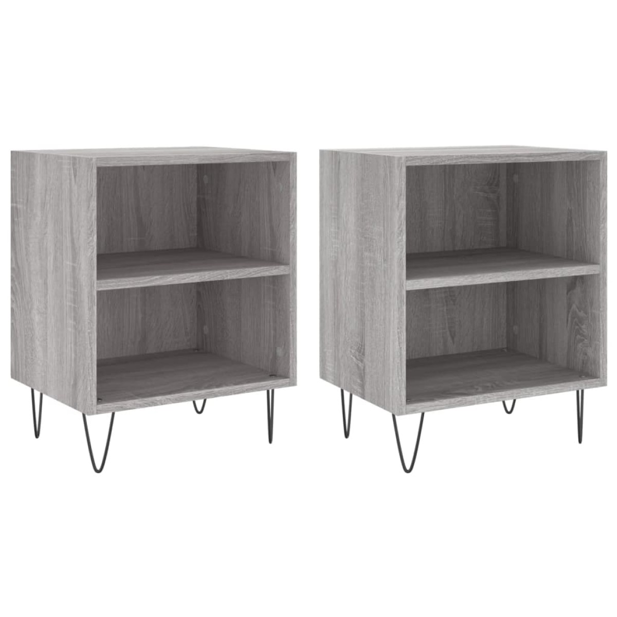 vidaXL Κομοδίνα 2 τεμ. Sonoma Γκρι 40x30x50 εκ. από Επεξεργασμένο Ξύλο