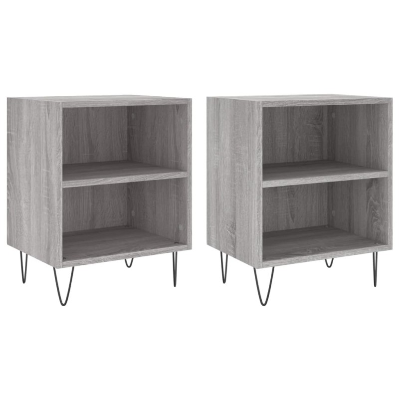 vidaXL Κομοδίνα 2 τεμ. Sonoma Γκρι 40x30x50 εκ. από Επεξεργασμένο Ξύλο