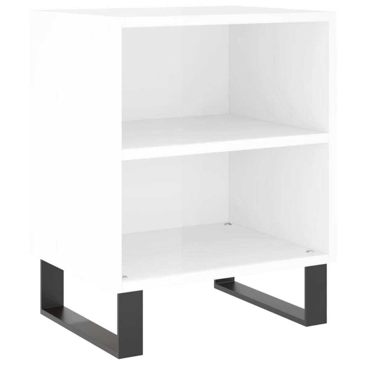 vidaXL Κομοδίνα 2 τεμ. Γυαλ. Λευκά 40x30x50 εκ. από Επεξεργασμένο Ξύλο