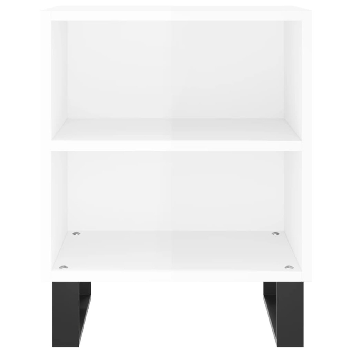 vidaXL Κομοδίνα 2 τεμ. Γυαλ. Λευκά 40x30x50 εκ. από Επεξεργασμένο Ξύλο
