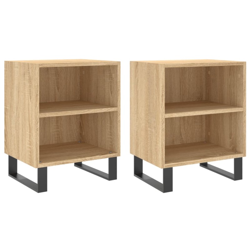 vidaXL Κομοδίνα 2 τεμ. Sonoma Δρυς 40x30x50 εκ. από Επεξεργασμένο Ξύλο