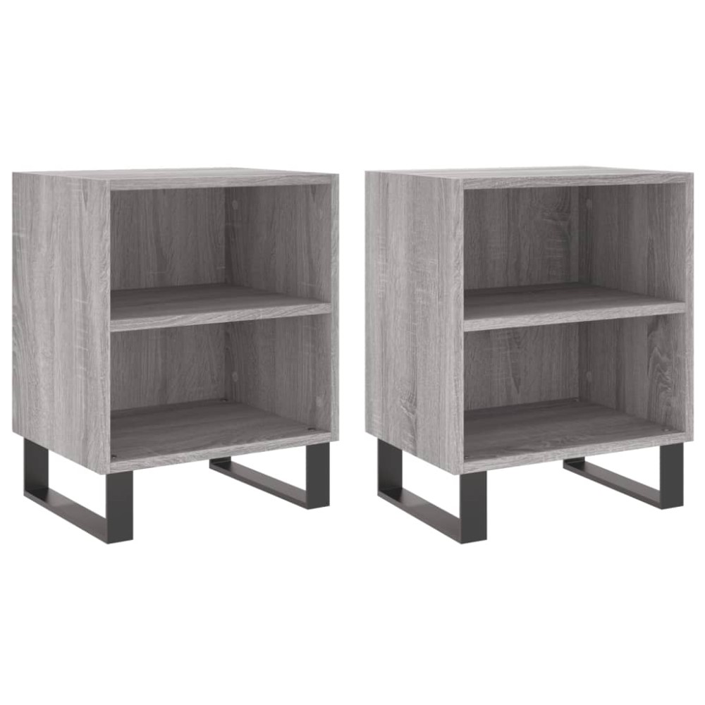vidaXL Κομοδίνα 2 τεμ. Sonoma Γκρι 40x30x50 εκ. από Επεξεργασμένο Ξύλο