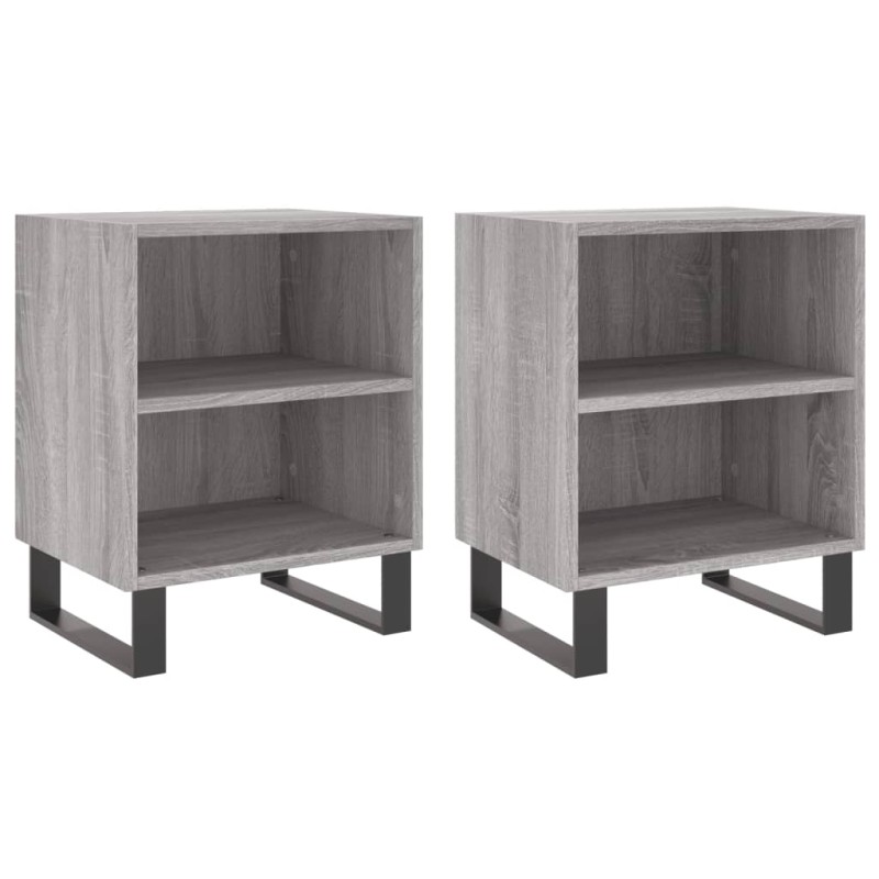 vidaXL Κομοδίνα 2 τεμ. Sonoma Γκρι 40x30x50 εκ. από Επεξεργασμένο Ξύλο