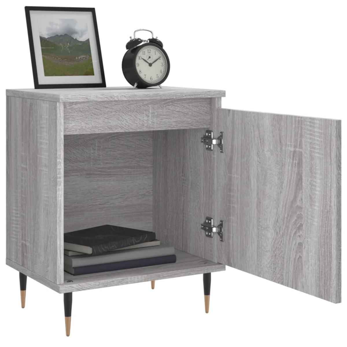 vidaXL Κομοδίνο Sonoma Γκρι 40 x 30 x 50 εκ. από Επεξεργασμένο Ξύλο