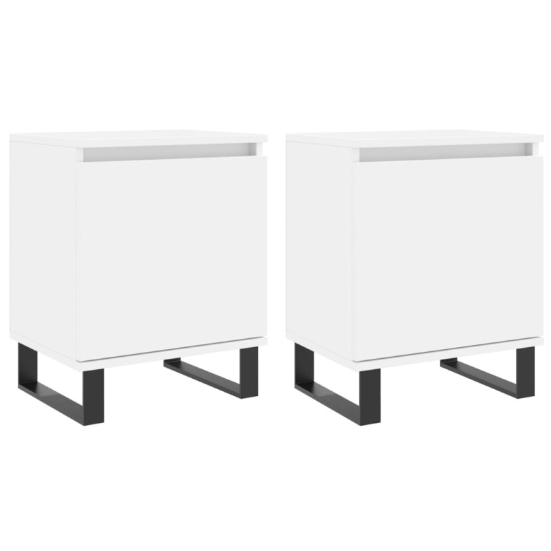vidaXL Κομοδίνα 2 τεμ. Λευκά 40 x 30 x 50 εκ. από Επεξεργασμένο Ξύλο