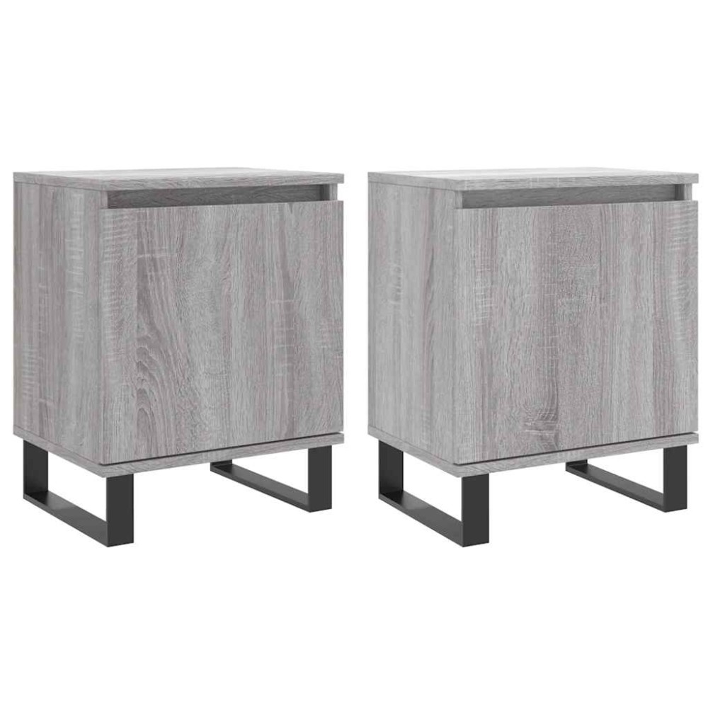 vidaXL Κομοδίνα 2 τεμ. Sonoma Γκρι 40x30x50 εκ. από Επεξεργασμένο Ξύλο