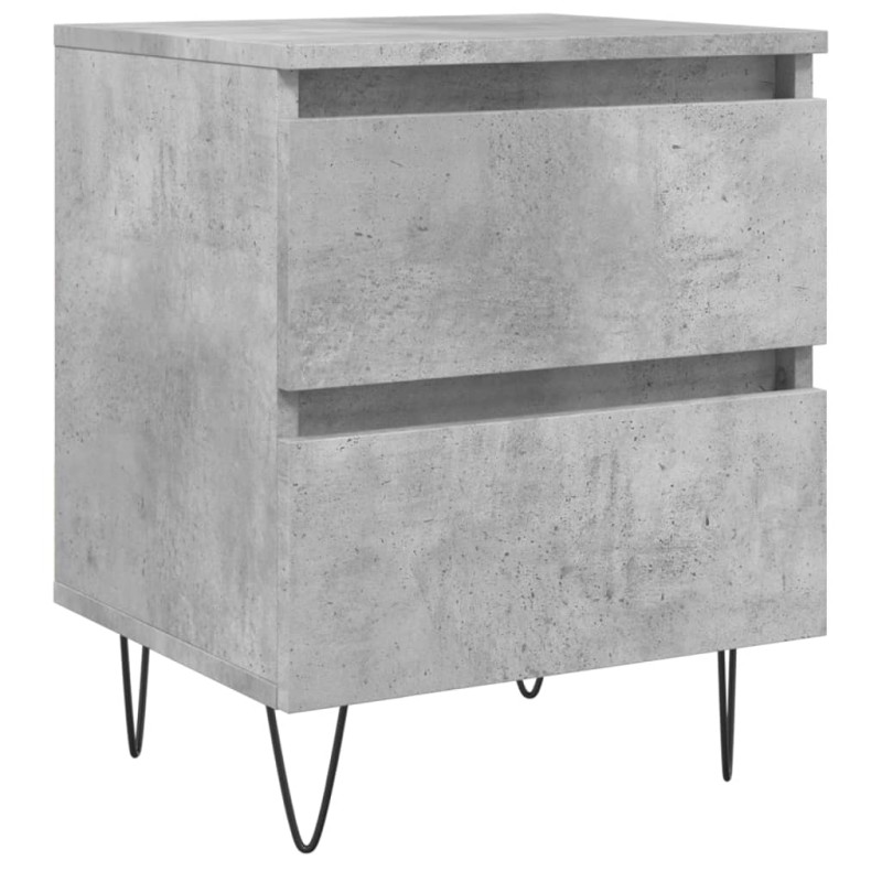 vidaXL Κομοδίνο Γκρι Σκυροδέματος 40x35x50 εκ. από Επεξεργασμένο Ξύλο