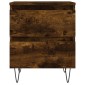 vidaXL Κομοδίνα 2 τεμ. Καπνιστή Δρυς 40x35x50 εκ. Επεξεργασμένο Ξύλο