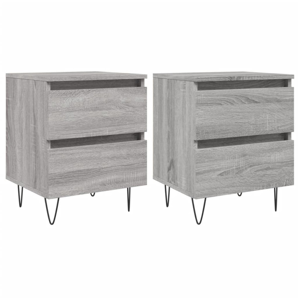 vidaXL Κομοδίνα 2 τεμ. Γκρι Sonoma 40x35x50 εκ. από Επεξεργασμένο Ξύλο
