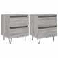 vidaXL Κομοδίνα 2 τεμ. Γκρι Sonoma 40x35x50 εκ. από Επεξεργασμένο Ξύλο