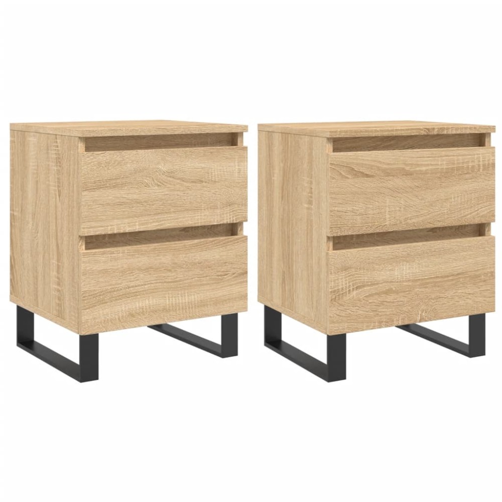 vidaXL Κομοδίνα 2 τεμ. Sonoma Δρυς 40 x 35 x 50 εκ. από Επεξεργ. Ξύλο