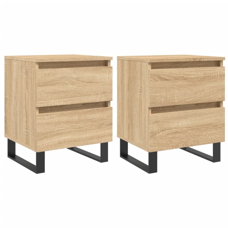 vidaXL Κομοδίνα 2 τεμ. Sonoma Δρυς 40 x 35 x 50 εκ. από Επεξεργ. Ξύλο