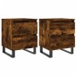 vidaXL Κομοδίνα 2 τεμ. Καπνιστή Δρυς 40 x 35 x 50 εκ. Επεξεργ. Ξύλο