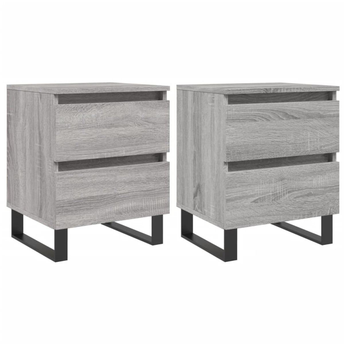 vidaXL Κομοδίνα 2 τεμ. Γκρι Sonoma 40 x 35 x 50 εκ. από Επεξεργ. Ξύλο