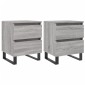 vidaXL Κομοδίνα 2 τεμ. Γκρι Sonoma 40 x 35 x 50 εκ. από Επεξεργ. Ξύλο