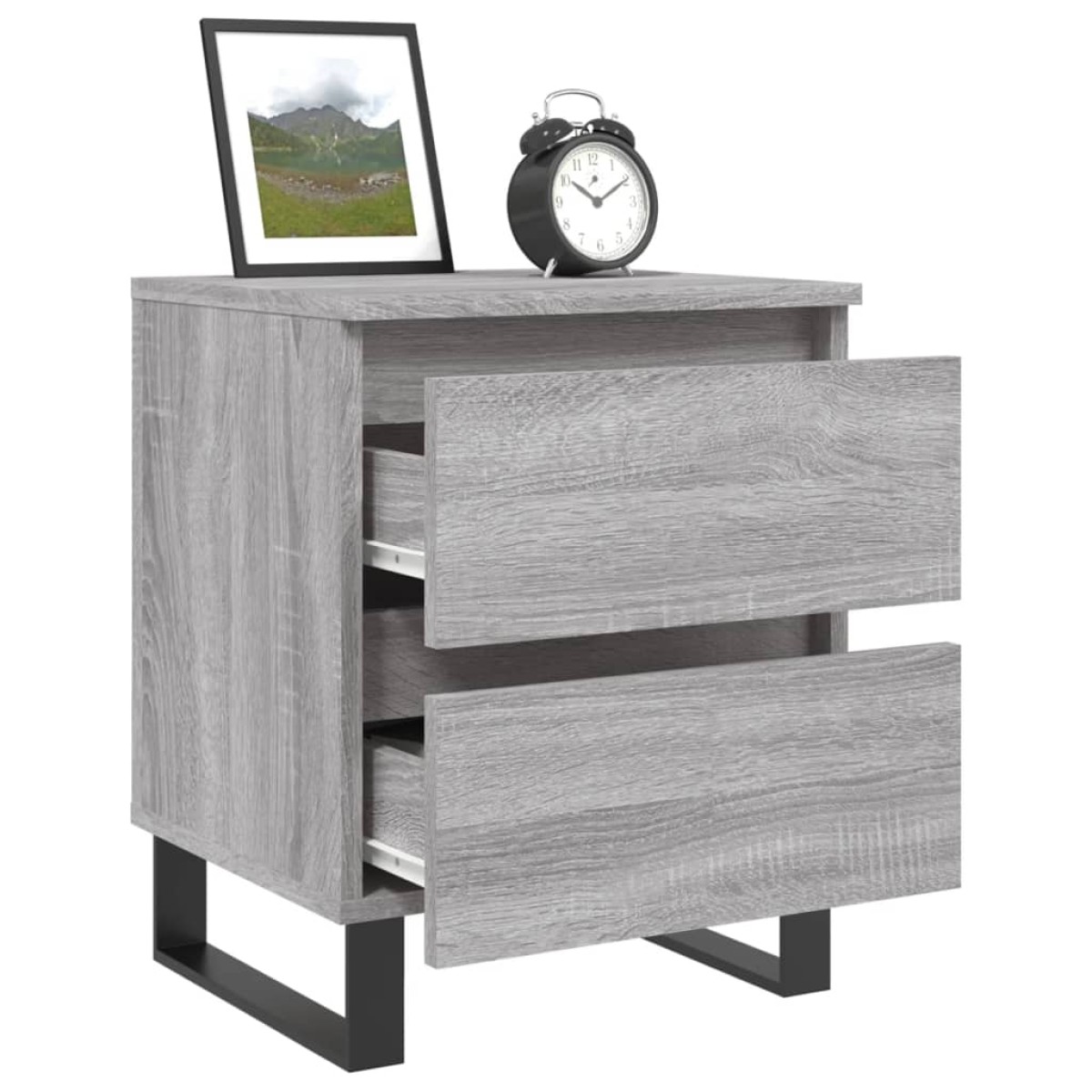 vidaXL Κομοδίνα 2 τεμ. Γκρι Sonoma 40 x 35 x 50 εκ. από Επεξεργ. Ξύλο