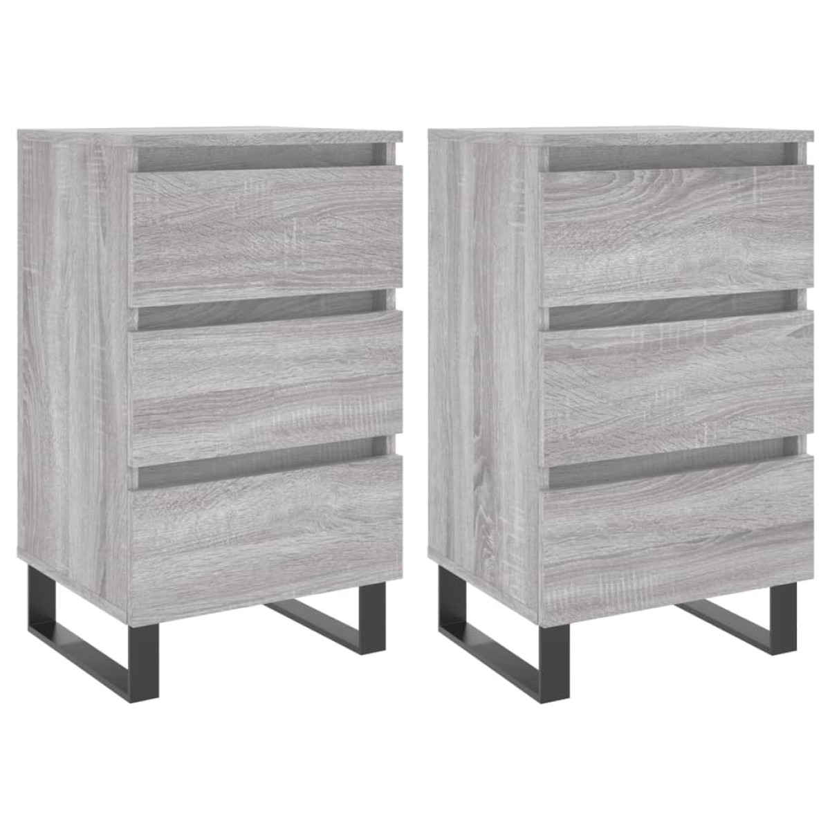 vidaXL Κομοδίνα 2 τεμ. Γκρι Sonoma 40x35x69 εκ. από Επεξεργασμένο Ξύλο