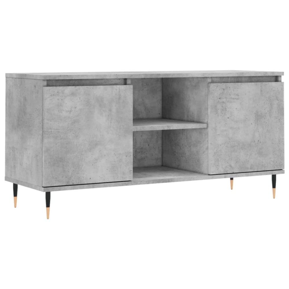 vidaXL Έπιπλο Τηλεόρασης Γκρι Σκυροδ. 104 x 35 x 50 εκ. Επεξεργ. Ξύλο