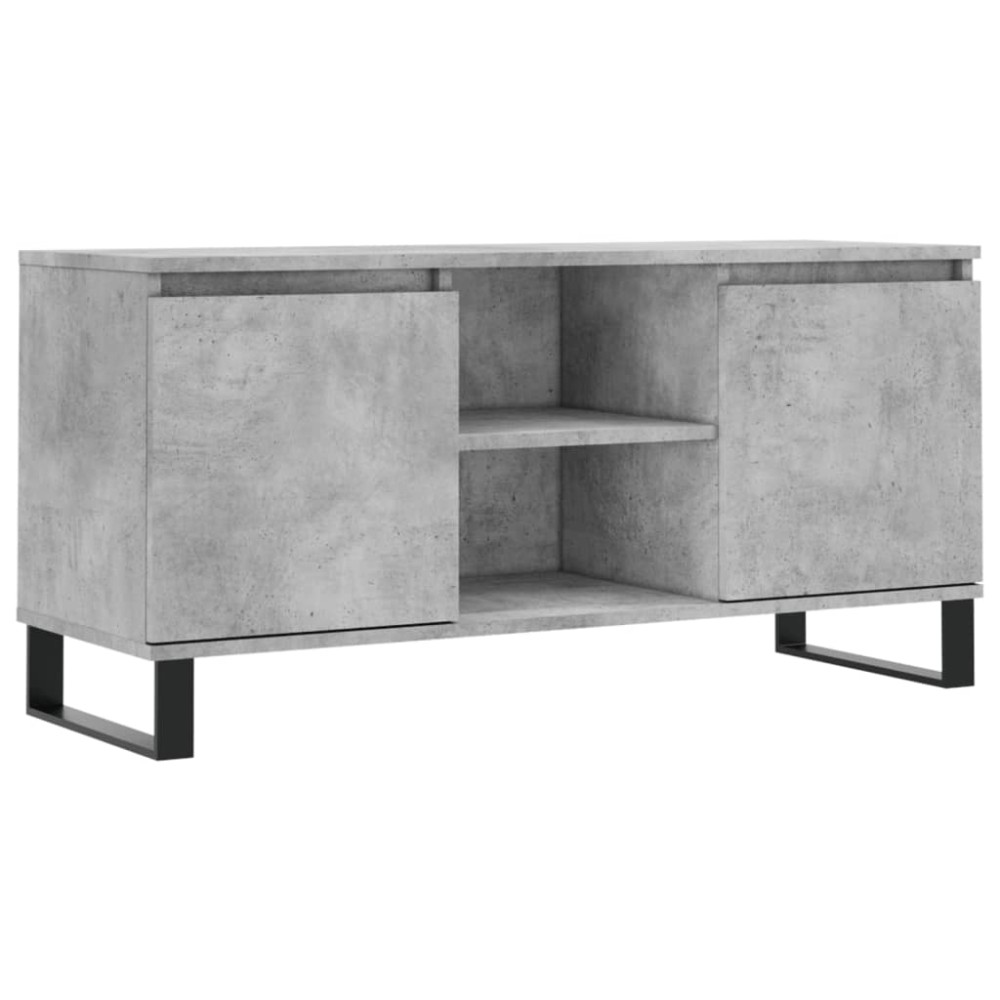 vidaXL Έπιπλο Τηλεόρασης Γκρι Σκυροδ. 104 x 35 x 50 εκ. Επεξεργ. Ξύλο