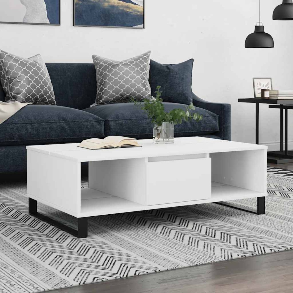 vidaXL Τραπεζάκι Σαλονιού Λευκό 104x60x35 εκ. από Επεξεργασμένο Ξύλο