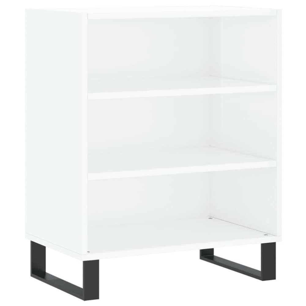vidaXL Ραφιέρα Γυαλιστερή Λευκή 57 x 35 x 70 εκ. από Επεξεργ. Ξύλο