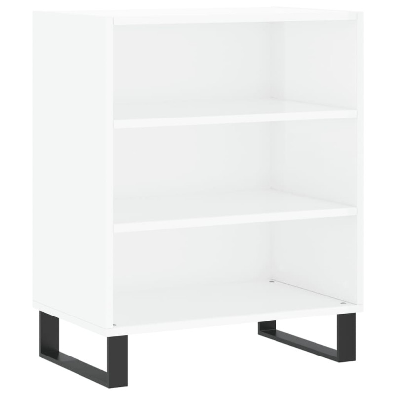vidaXL Ραφιέρα Γυαλιστερή Λευκή 57 x 35 x 70 εκ. από Επεξεργ. Ξύλο