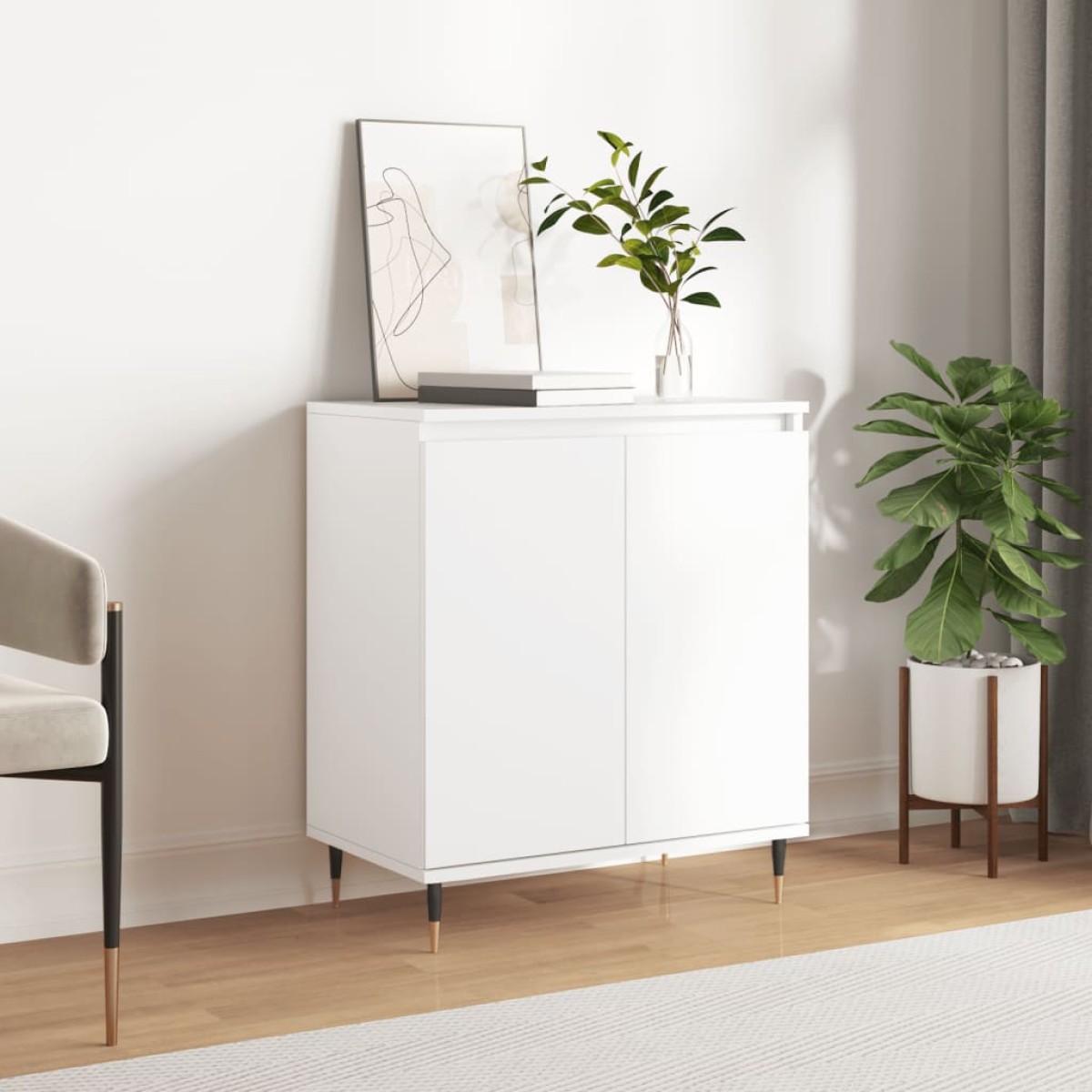 vidaXL Συρταριέρα Λευκή 60 x 35 x 70 εκ. από Επεξεργασμένο Ξύλο