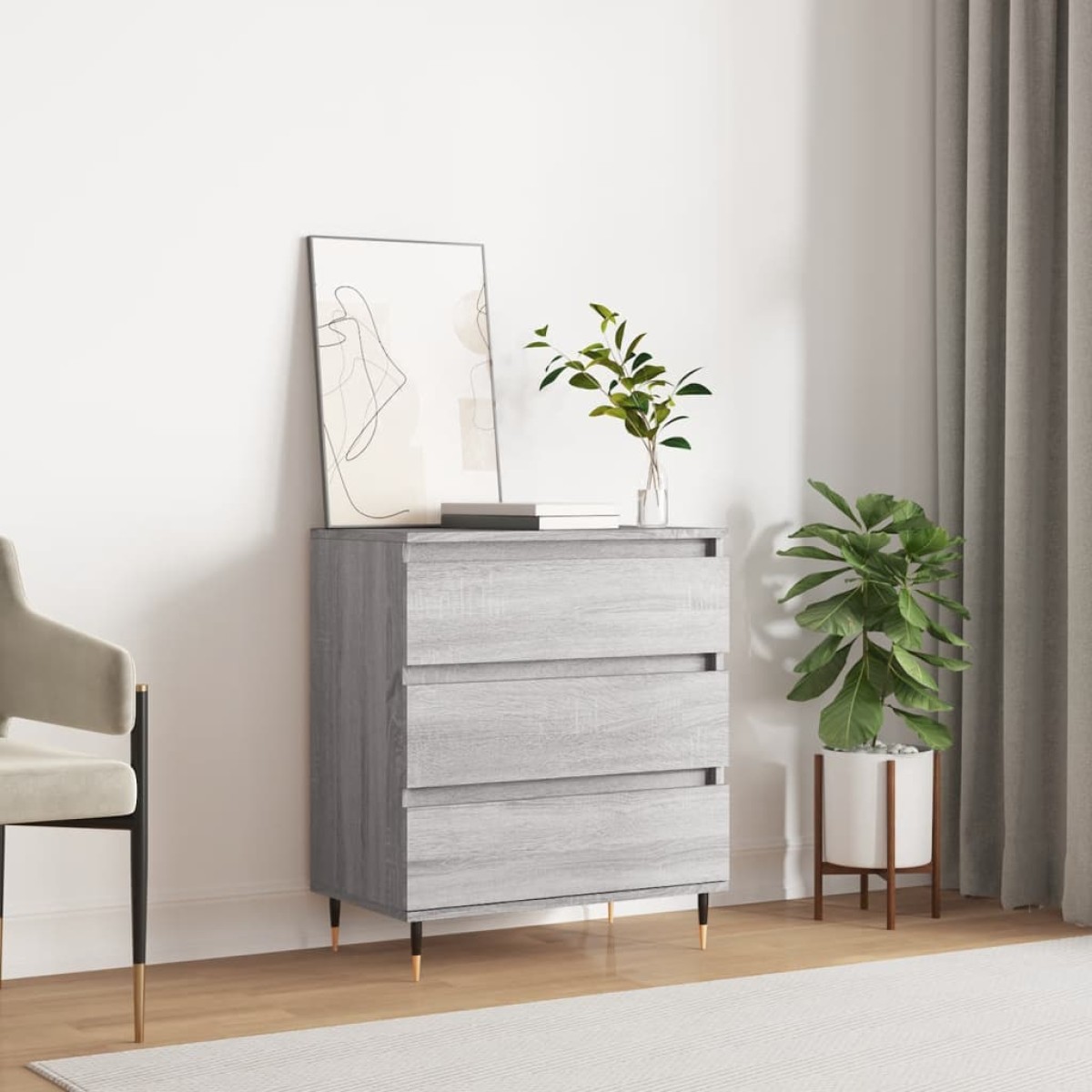 vidaXL Ντουλάπι Γκρι Sonoma 60x35x70 εκ. από Επεξεργασμένο Ξύλο