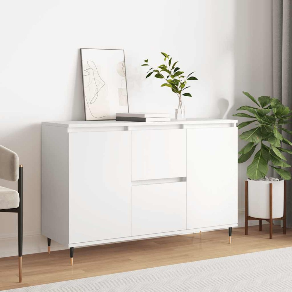 vidaXL Μπουφές Λευκός 101,5 x 35 x 70 εκ. από Επεξεργασμένο Ξύλο