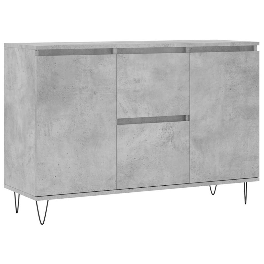 vidaXL Μπουφές Γκρι Σκυροδέματος 101,5x35x70 εκ. από Επεξεργασμένο Ξύλο