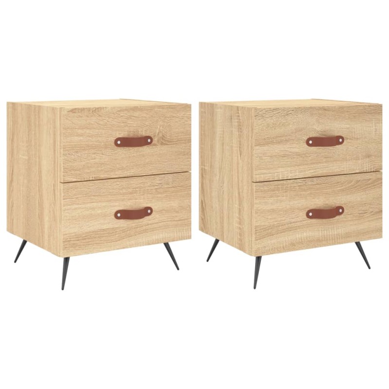 vidaXL Κομοδίνα 2 τεμ. Sonoma Δρυς 40 x 35 x 47,5 εκ. Επεξεργ. Ξύλο