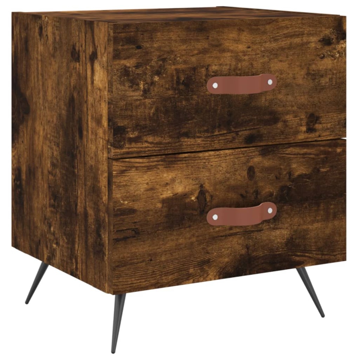 vidaXL Κομοδίνα 2 τεμ. Καπνιστή Δρυς 40 x 35 x 47,5 εκ. Επεξεργ. Ξύλο
