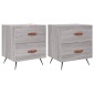 vidaXL Κομοδίνα 2 τεμ. Γκρι Sonoma 40 x 35 x 47,5 εκ. Επεξεργ. Ξύλο