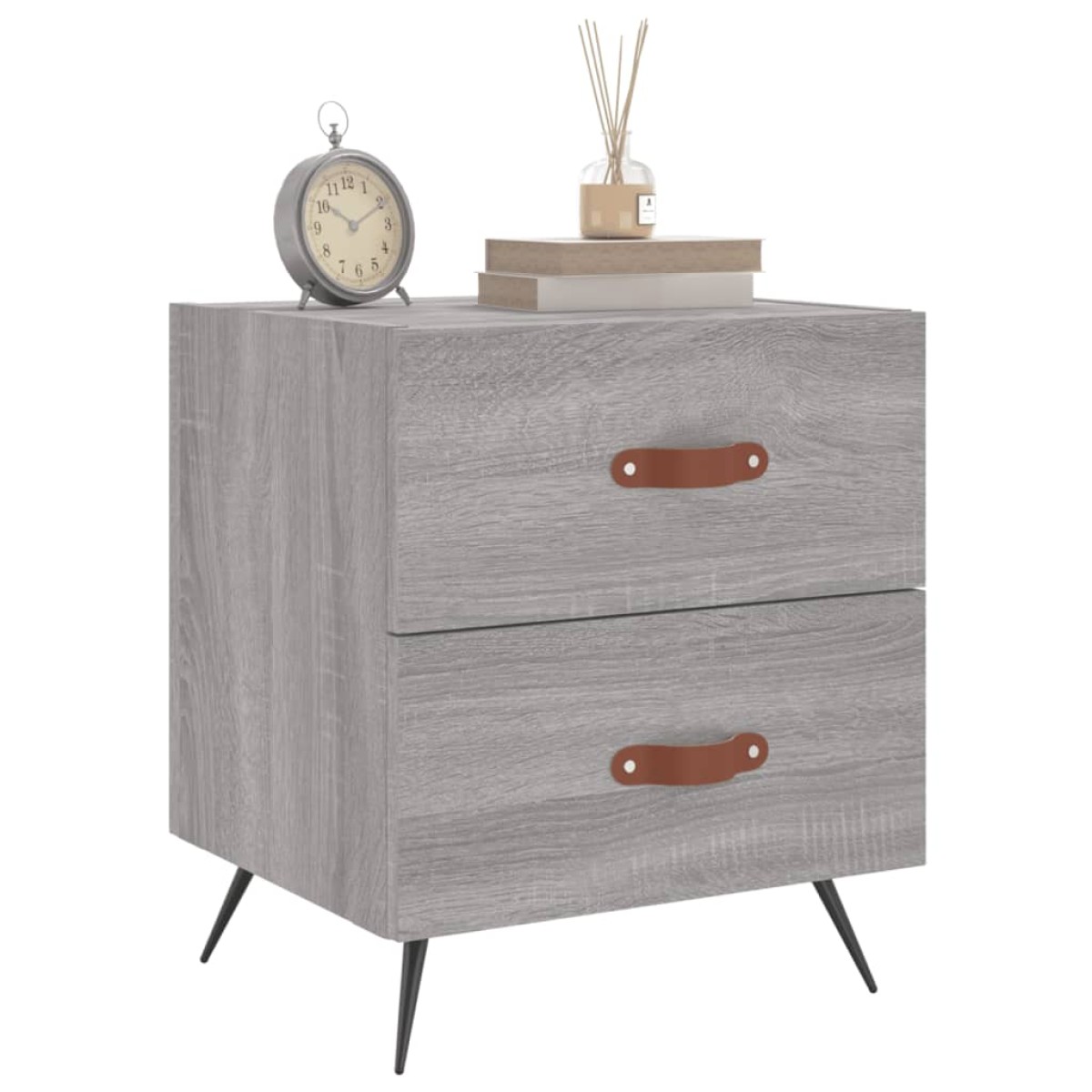 vidaXL Κομοδίνα 2 τεμ. Γκρι Sonoma 40 x 35 x 47,5 εκ. Επεξεργ. Ξύλο
