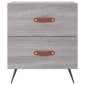 vidaXL Κομοδίνα 2 τεμ. Γκρι Sonoma 40 x 35 x 47,5 εκ. Επεξεργ. Ξύλο