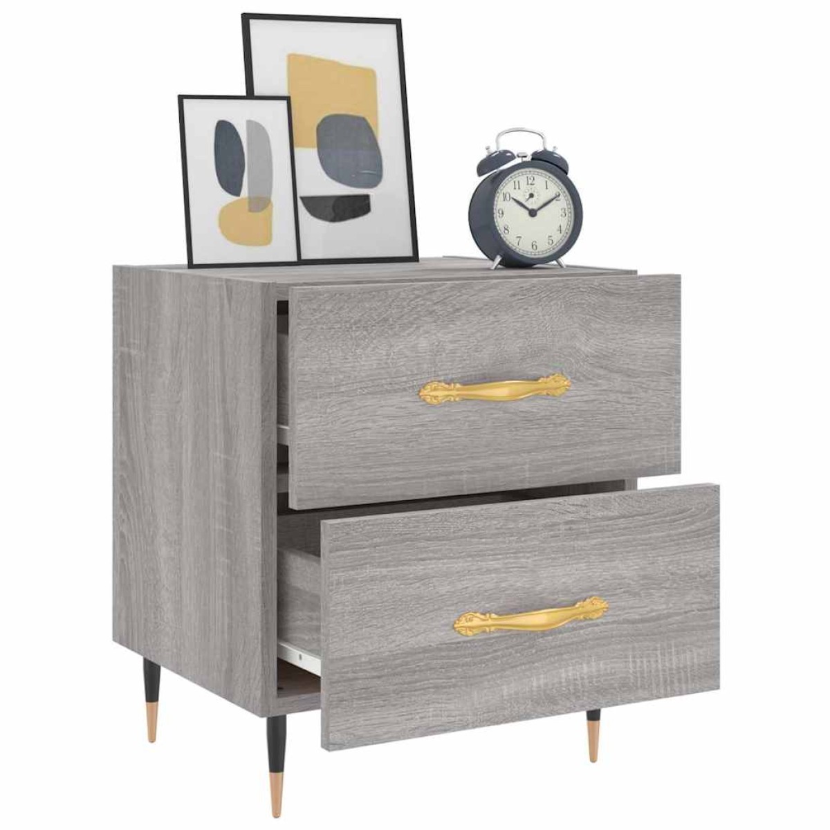 vidaXL Κομοδίνο Γκρι Sonoma 40 x 35 x 47,5 εκ. από Επεξεργασμένο Ξύλο