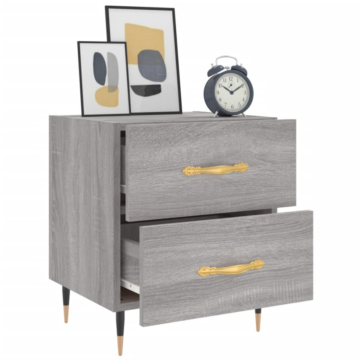vidaXL Κομοδίνα 2 τεμ. Γκρι Sonoma 40 x 35 x 47,5 εκ. Επεξεργ. Ξύλο