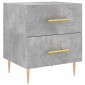 vidaXL Κομοδίνα 2 τεμ. Γκρι Σκυροδεμ. 40 x 35 x 47,5 εκ. Επεξεργ. Ξύλο