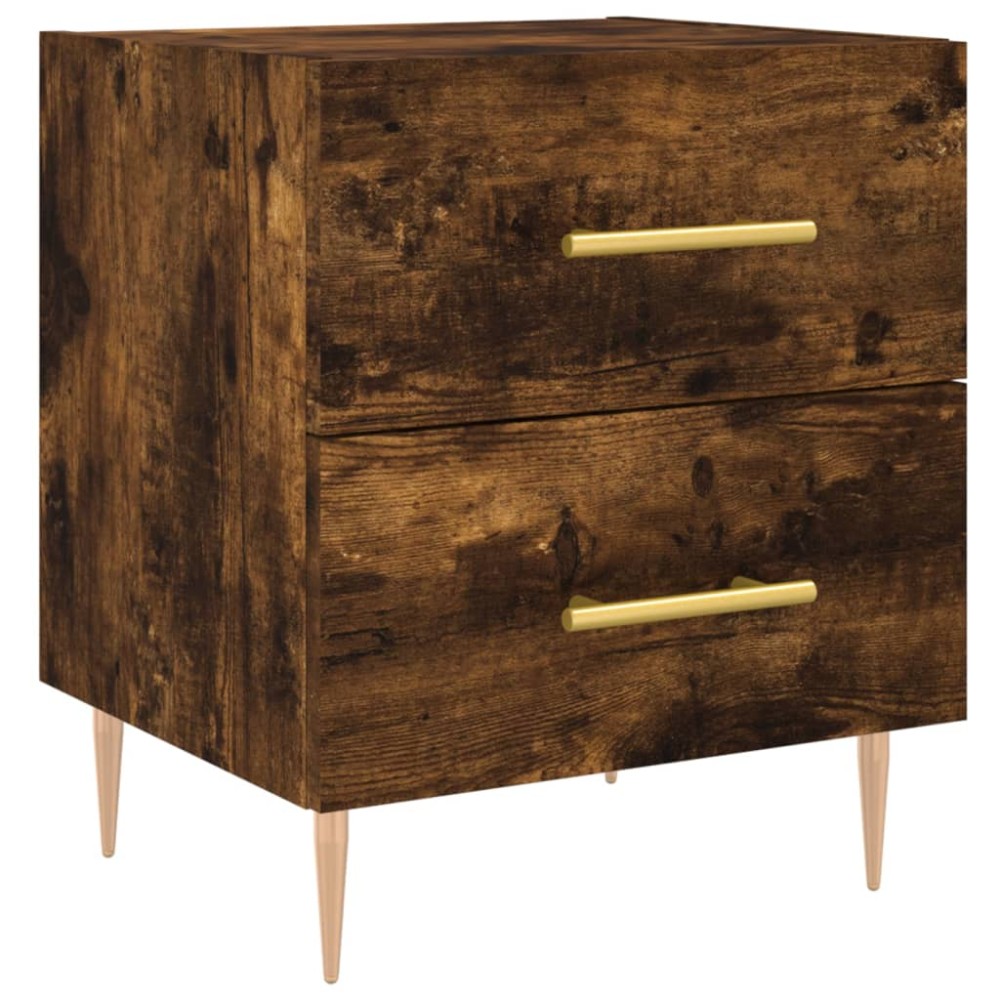 vidaXL Κομοδίνο Καπνιστή Δρυς 40 x 35 x 47,5 εκ. από Επεξεργ. Ξύλο