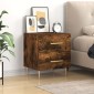 vidaXL Κομοδίνο Καπνιστή Δρυς 40 x 35 x 47,5 εκ. από Επεξεργ. Ξύλο