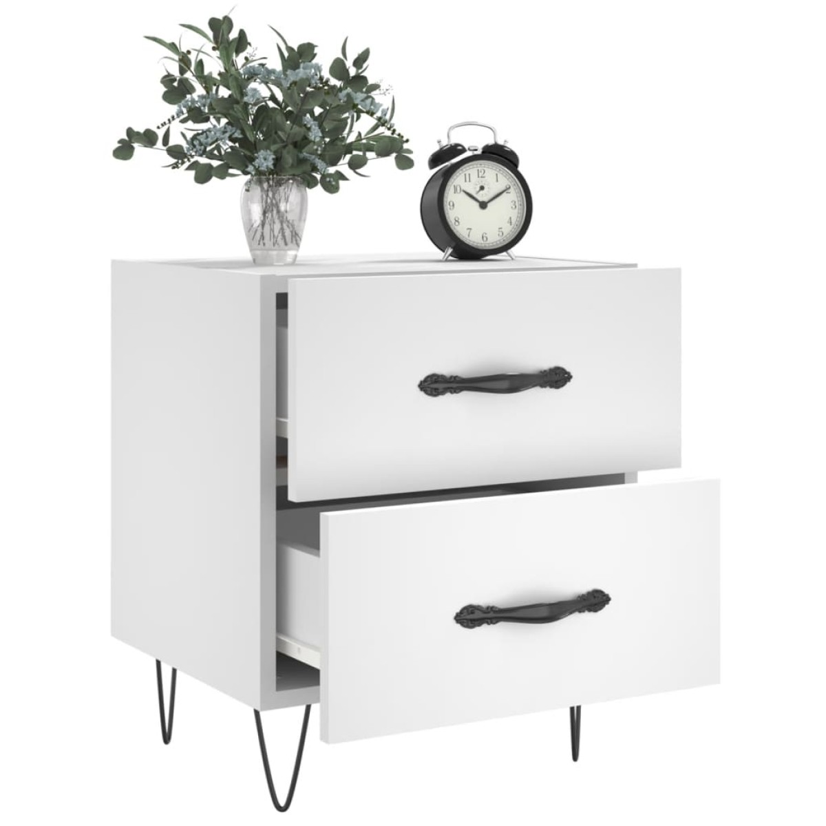 vidaXL Κομοδίνα 2 τεμ. Λευκά 40 x 35 x 47,5 εκ. από Επεξεργασμένο Ξύλο
