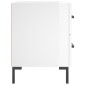 vidaXL Κομοδίνα 2 τεμ Γυαλ. Λευκό 40 x 35 x 47,5 εκ. από Επεξεργ. Ξύλο