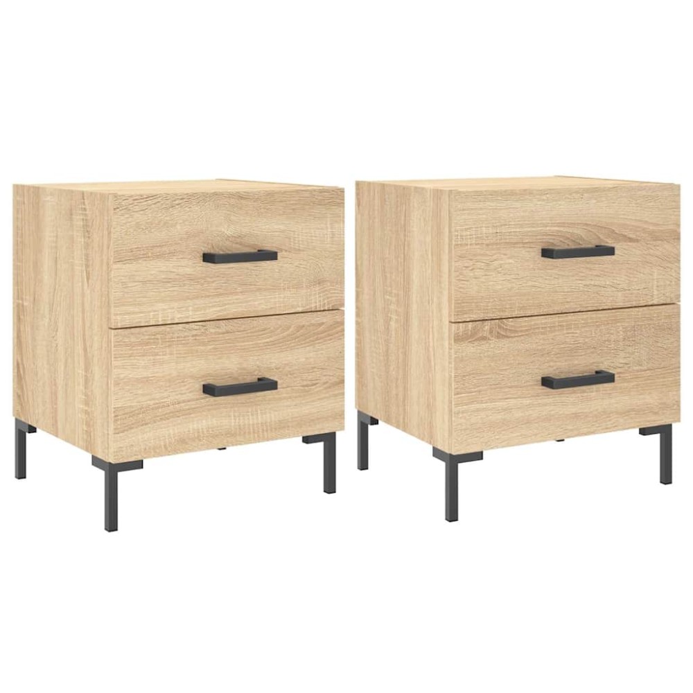 vidaXL Κομοδίνα 2 τεμ. Sonoma Δρυς 40 x 35 x 47,5 εκ. Επεξεργ. Ξύλο