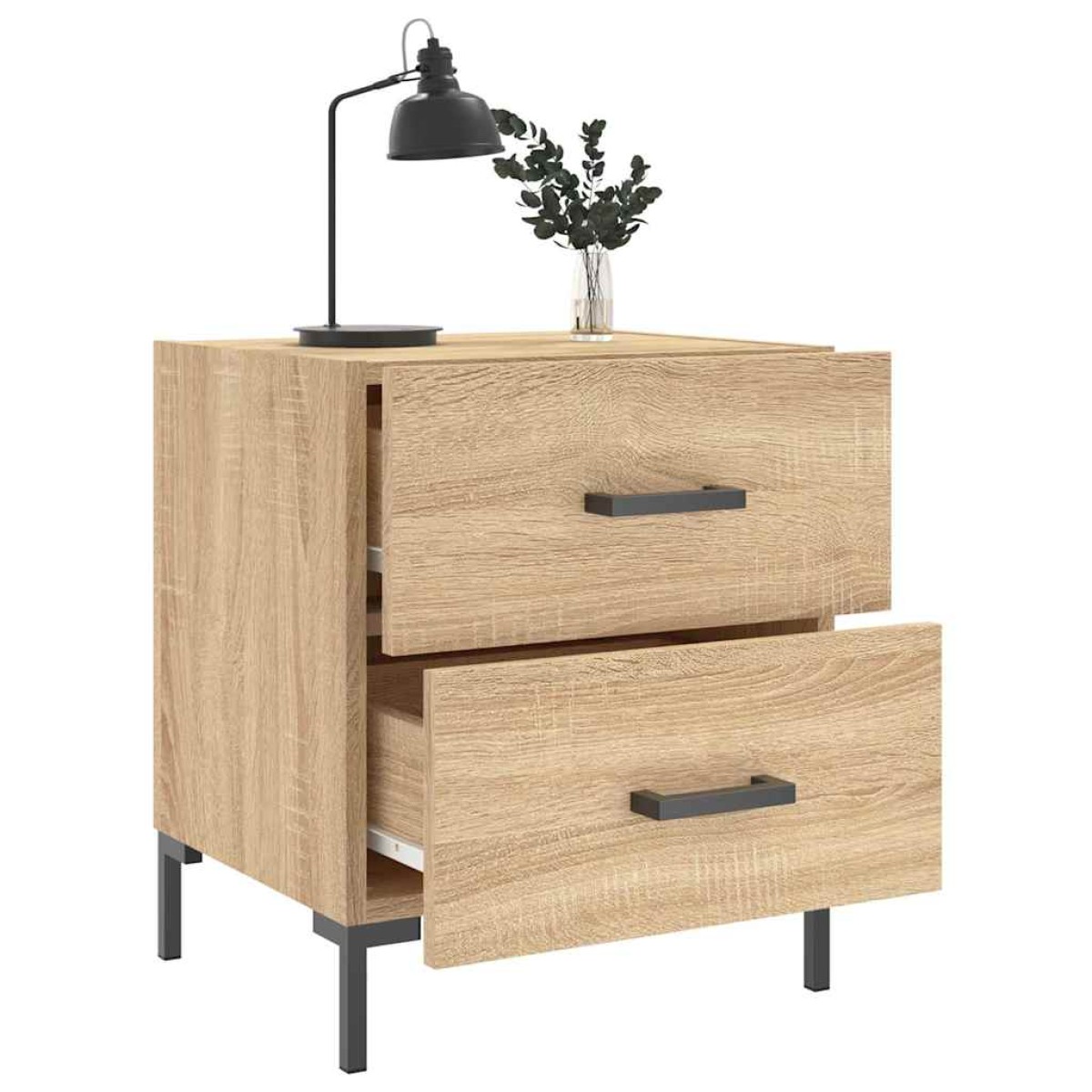 vidaXL Κομοδίνα 2 τεμ. Sonoma Δρυς 40 x 35 x 47,5 εκ. Επεξεργ. Ξύλο