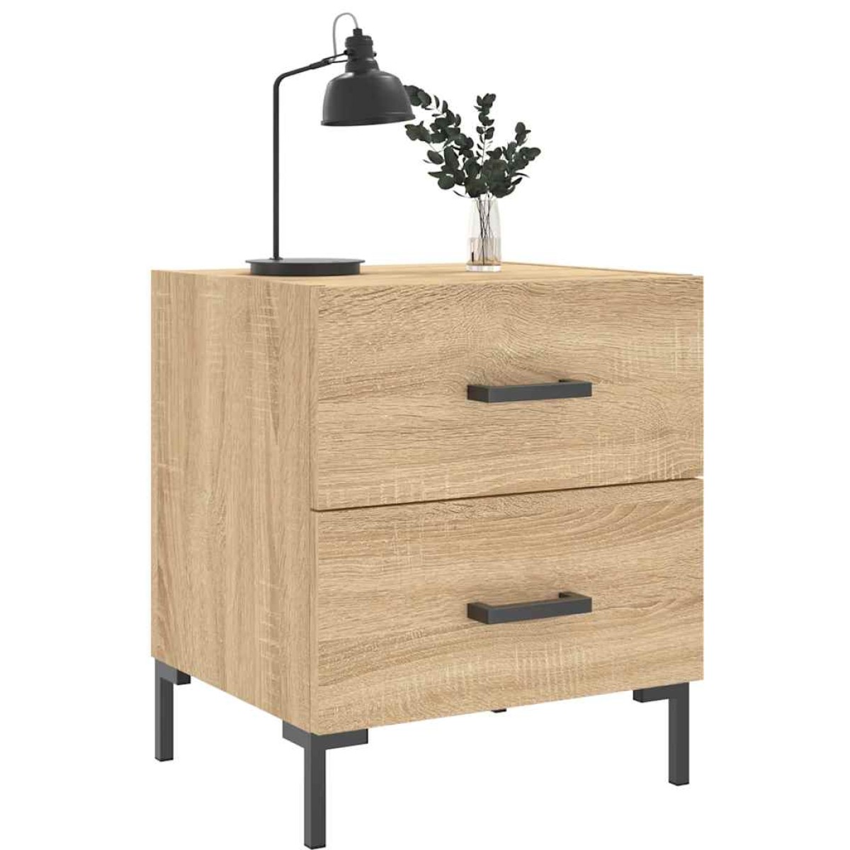 vidaXL Κομοδίνα 2 τεμ. Sonoma Δρυς 40 x 35 x 47,5 εκ. Επεξεργ. Ξύλο